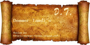 Demmer Tamás névjegykártya